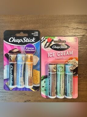 ChapStick Ice Cream Classics & Chapstick S’mores Collection 3 Tubes/pk =6 Total
